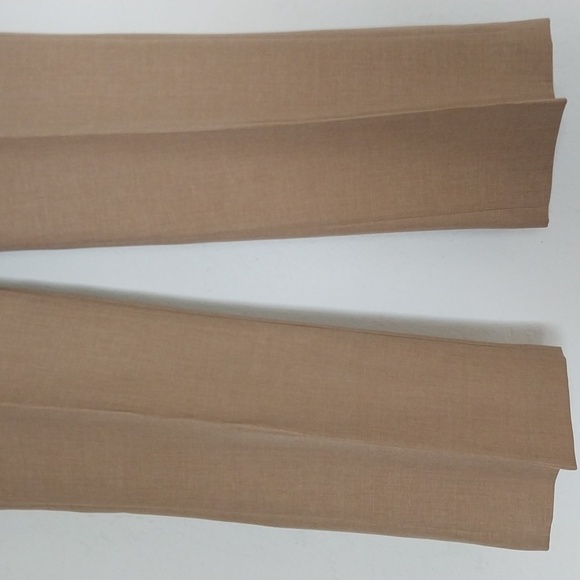 NINE WEST Pant Suit Wide Straight Leg CAMEL One Lapel Ruffle Classy Lady Size 8 - Picture 7 of 16